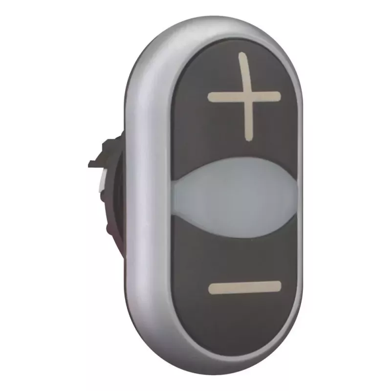 Eaton M22-DDL-S-X4/X5 kaksoispainonappi, musta/titaani, IP66 218145
