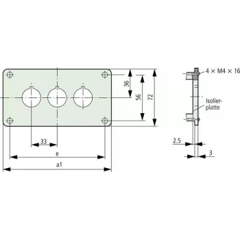 Eaton M22-E3Q alumiinikotelo ohjausasemalle, harmaa, 3 aukkoa, IP65 216544