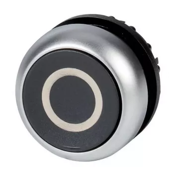 Eaton M22-D-S-X0 painonappikäyttö, musta, tasainen, painike, metallieturengas, 22,5 mm 216609