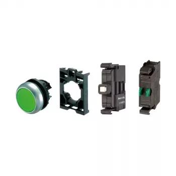 Eaton M22-DL-G-K10LED-BVP valaistu painonappi, vihreä, 1 NO, 24 V AC/DC LED, muovinen eturengas 110930