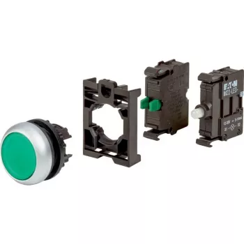 Eaton M22-DL-G-K10LED-BVP valaistu painonappi, vihreä, 1 NO, 24 V AC/DC LED, muovinen eturengas 110930