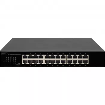 DIGITUS DN-80113-1 24-porttinen gigabit-kytkin, 19 tuuman räkkiasennus, 48 Gbps, hallitsematon