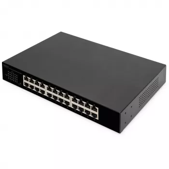 DIGITUS DN-80113-1 24-porttinen gigabit-kytkin, 19 tuuman räkkiasennus, 48 Gbps, hallitsematon