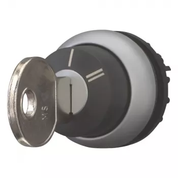 Eaton M22-WRS-X95 avainkäyttöinen kiertokytkimen käyttöosa, 3 asentoa, lukittuva, musta muovinen eturengas, X95-avain 228026
