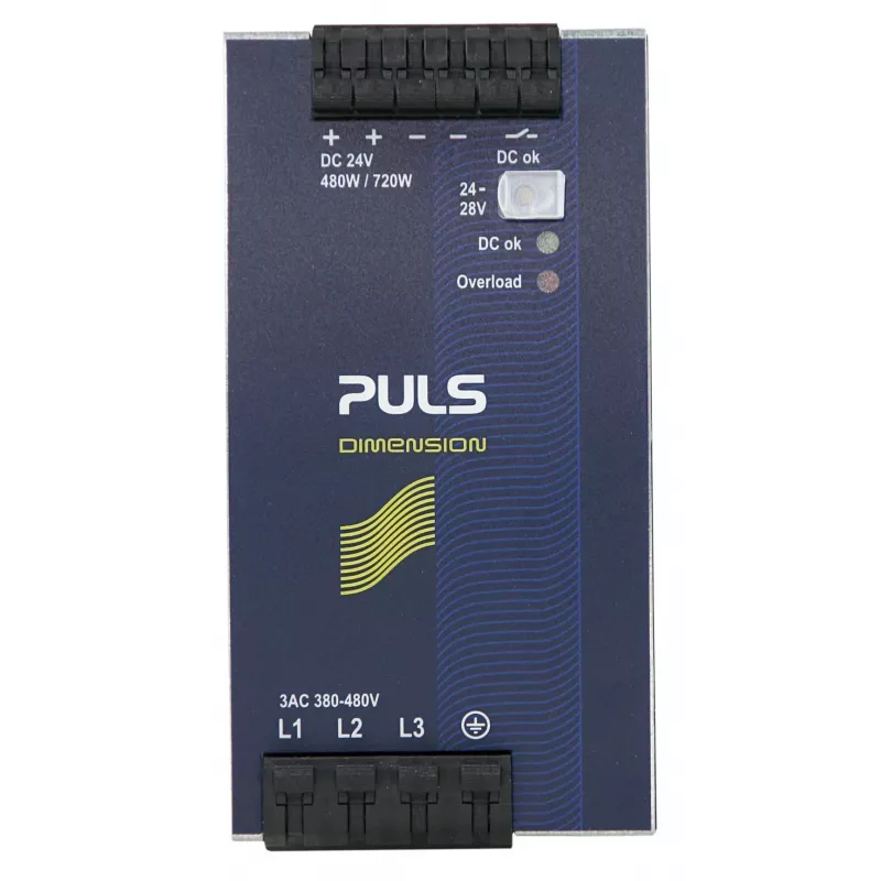 PULS DIMENSION QT20.241 3-vaiheinen DIN-kiskoon asennettava teholähde, 24 V DC, 20 A