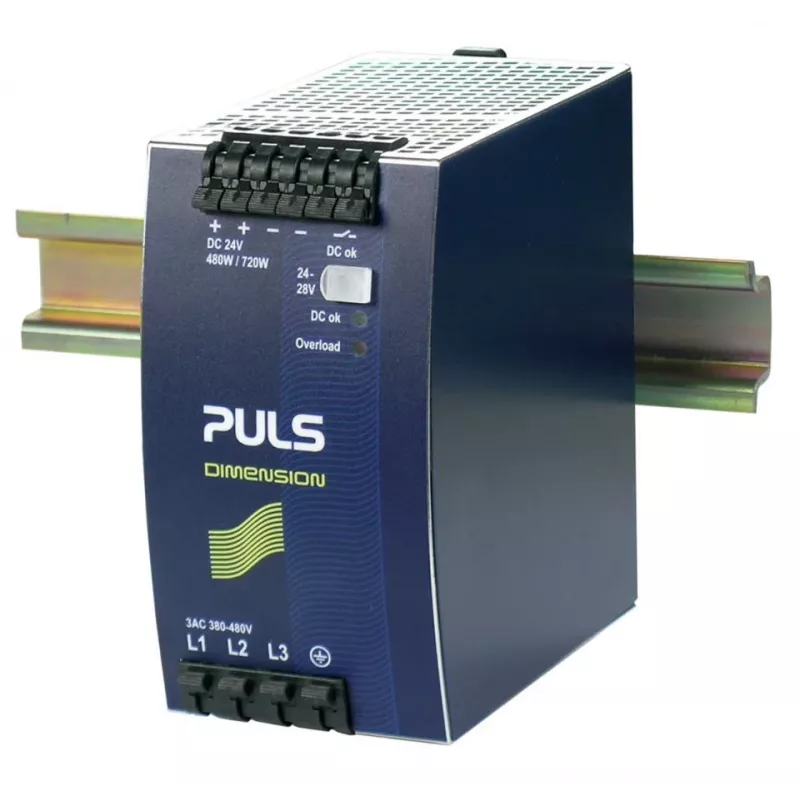 PULS DIMENSION QT20.241 3-vaiheinen DIN-kiskoon asennettava teholähde, 24 V DC, 20 A