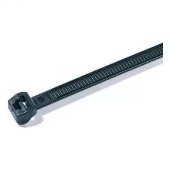 HellermannTyton OS-sarjan kaapelikiinnikkeet ulkohammastuksella 200 x 3,4 mm musta 100 kpl T30LOS-HS-BK-C1 118-04900
