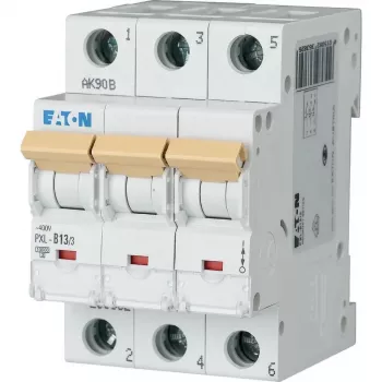 Eaton PXL-B13/3 johdonsuojakatkaisija (MCB), 3-napainen, 13 A, B-laukaisukäyrä, 10 kA, DIN-kisko 236382