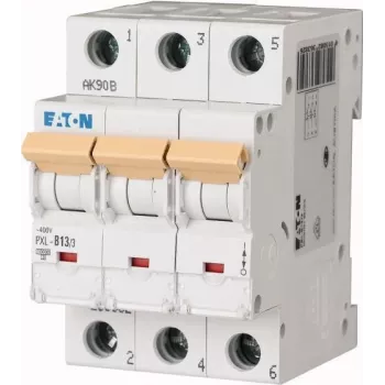 Eaton PXL-B13/3 johdonsuojakatkaisija (MCB), 3-napainen, 13 A, B-laukaisukäyrä, 10 kA, DIN-kisko 236382
