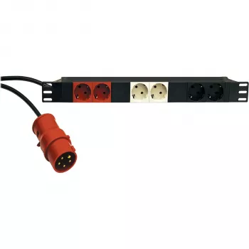KÖNIG & MEYER 19-Power Box 1U 8-fach Schuko PDU, 16 A, musta 28664-000-55