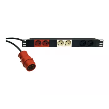 KÖNIG & MEYER 19-Power Box 1U 8-fach Schuko PDU, 16 A, musta 28664-000-55