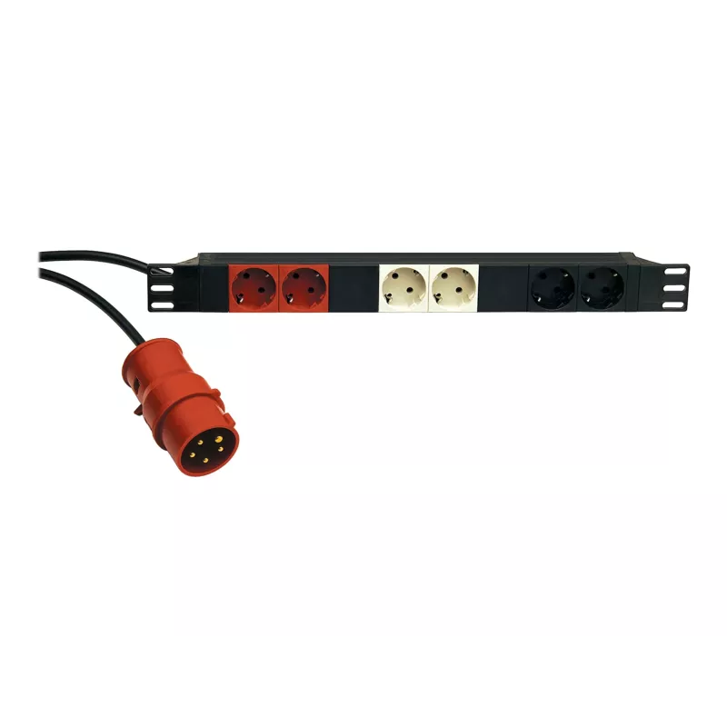 KÖNIG & MEYER 19-Power Box 1U 8-fach Schuko PDU, 16 A, musta 28664-000-55