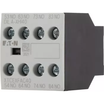 Eaton DILA-XHI40 apukoskettimisto, 4 NO, etuasennus, ruuviliittimet, musta/valkoinen 276428