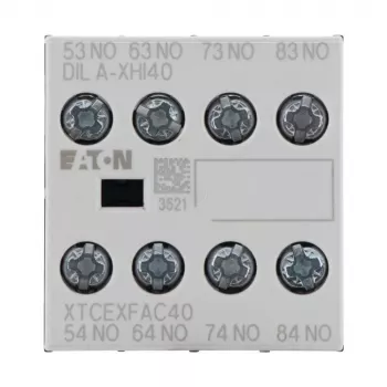 Eaton DILA-XHI40 apukoskettimisto, 4 NO, etuasennus, ruuviliittimet, musta/valkoinen 276428