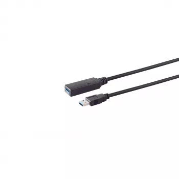 S CONN MAXIMUM CONNECTIVITY aktiivinen USB 3.0 jatkokaapeli, USB-C uros USB-A naaras, 5 Gbps, 5 m, musta 13-39055