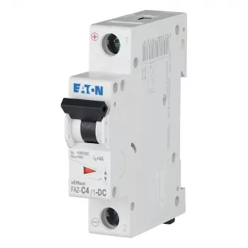 Eaton FAZ-C4/1-DC johdonsuojakatkaisija (MCB), 1-napainen, tyyppi C, 4 A, 220 V DC, 6 kA, DIN-kisko 279124