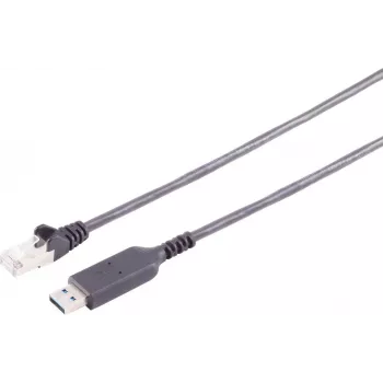 S CONN MAXIMUM CONNECTIVITY USB-A LAN-sovitinkaapeli 1G, USB Type-A uros RJ45, PVC, musta, 1,5 m (13-52155)