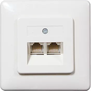 SHIVERPEAKS ISDN seinärasia, 2 x RJ45 naaras, uppoasennus, katkaistava päätevastus, valkoinen 69989