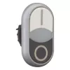 Eaton M22-DDLF-WS-X1 kaksoispainonappi, litteä, valaistu, valkoinen/musta, 1NO+1NC, ruuviliitäntä 284816