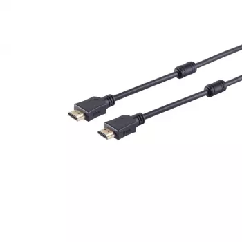 S CONN MAXIMUM CONNECTIVITY HDMI-kaapeli 15 m - HDMI tyyppi A -pistoke - HDMI tyyppi A -pistoke, kullatut koskettimet, ferriittirenkaat, 4K Ultra HD, 3D, HEAC, musta 77478-15-FERRIT