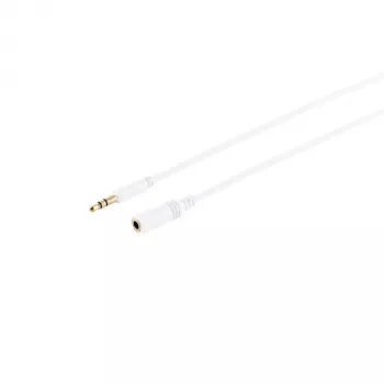 S CONN MAXIMUM CONNECTIVITY 33982-W Super Slim 3,5 mm stereo-audio-jatkokaapeli, pistoke–liitin, kullattu, valkoinen, 1,5 m