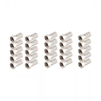 SHIVERPEAKS BASIC-S F-pistoke 7,2 mm tiivisterenkaalla ja suurella mutterilla, 25 kpl:n pakkaus BS85010-R-SET25