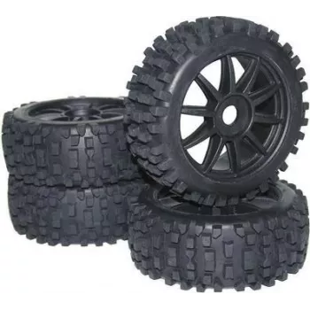 Reely 1:8 Buggy täydelliset renkaat Big Core 10-puolainen musta 4 kpl (MV3693SBA3)