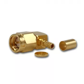 Telegärtner SMA-kulmapistoke crimp RG-316, kulta, 5 kpl:n pakkaus (J01150A0071)