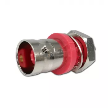Telegärtner BNC-upotusliitäntä, eristetty 50 ohm, punainen eristyslaippa, Z01 - 1 kpl (J01001C0043)