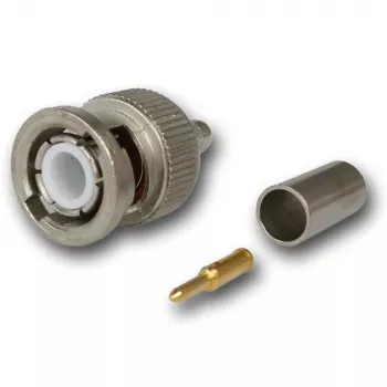 Telegärtner BNC-puristusliitin 50 Ohm RG-58 C/U, G01 Professional, nikkeli/kulta, 250 kpl:n pakkaus J01000A1255S