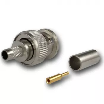 Telegärtner BNC-puristusliitin 50 Ohm RG-58 C/U, G01 Professional, nikkeli/kulta, 250 kpl:n pakkaus J01000A1255S