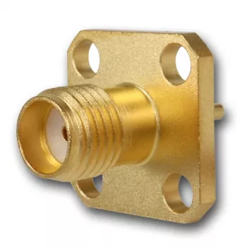 Telegärtner SMA-kojerasia, laippa, kulta, 50 ohm, 5 kpl:n pakkaus J01151A0621