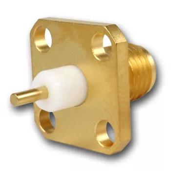 Telegärtner SMA-kojerasia, laippa, kulta, 50 ohm, 5 kpl:n pakkaus J01151A0621