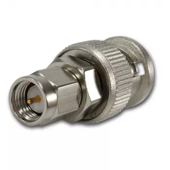 Telegärtner BNC-pistoke SMA-pistokkeeseen koaksiaaliliitin, 50 ohm, DC-4 GHz, nikkelöity messinki J01008A0018