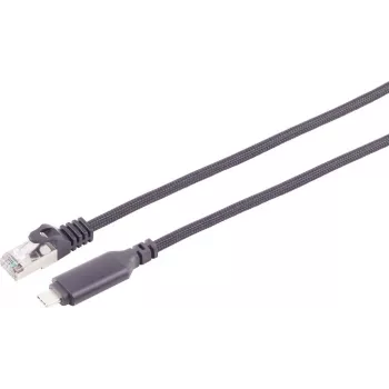 S CONN MAXIMUM CONNECTIVITY USB-C RJ45 Gigabit Ethernet sovitinkaapeli, 3 m, musta 14-51045