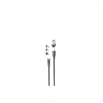 ShiverPeaks BS14-19020 magneettinen 6-in-1 USB-latauskaapeli 540°, 60W, 1 m, musta