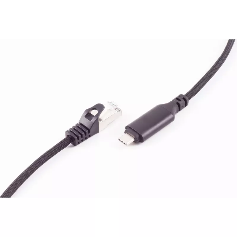 SHIVERPEAKS USB-C - RJ45 Gigabit Ethernet -adapterikaapeli, alumiini, musta, 1 m (BS14-51025)