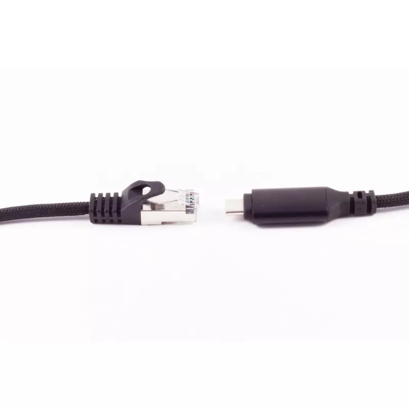SHIVERPEAKS USB-C - RJ45 Gigabit Ethernet -adapterikaapeli, alumiini, musta, 1 m (BS14-51025)