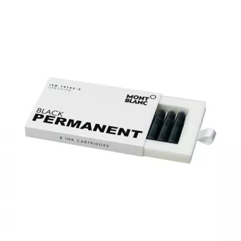 Montblanc Permanent Black mustepatruunat täytekynälle, 8 kpl:n pakkaus (107757)