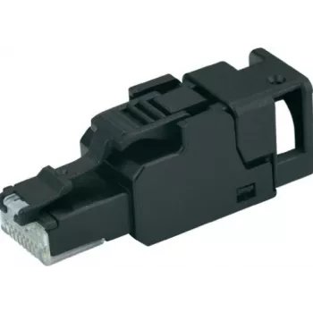 TELEGÄRTNER UFP8 RJ45 kenttäasennettava pistoke, Cat 6a, suojaamaton, työkaluton IDC, taittosuojalla J00026A3000