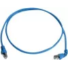 Telegärtner 100008016 CAT 6a S/FTP RJ45-kytkentäkaapeli, 0,5 m, sininen, palamista hidastava, taivutussuojalla