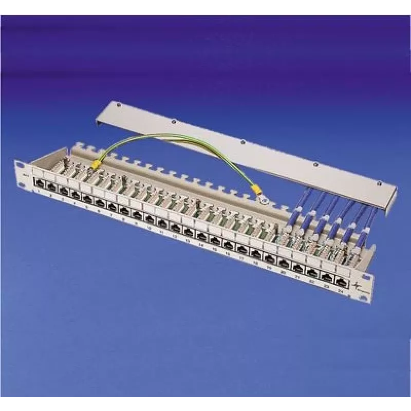 TELEGÄRTNER MPP16-HS 16-porttinen modulaarinen patch-paneeli, 1U, vaaleanharmaa RAL 7035 J02022A0050