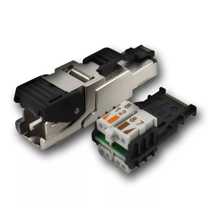 TELEGÄRTNER DataVoice Office Cat.6A suojattu RJ45 kenttäasennettava liitin, 5-9 mm J00026A2003