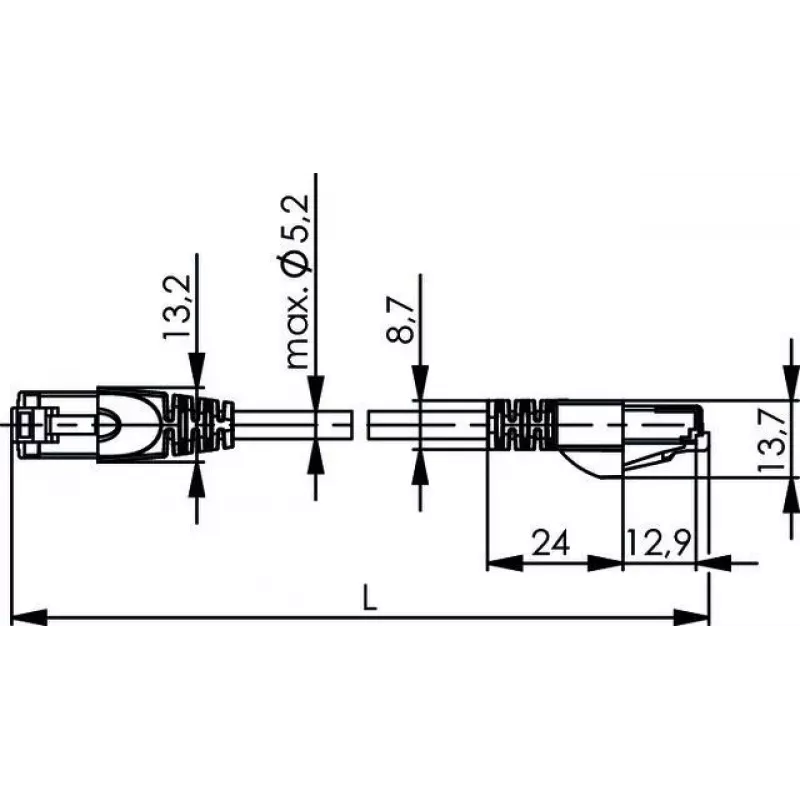 TELEGÄRTNER Cat.6A S/FTP LSZH -verkkokaapeli, 2 m, sininen, RJ45, EIA/TIA 568B L00001A0289