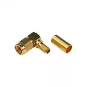 TELEGÄRTNER RP-SMA kulmapuristuspistoke RG-58C/U -kaapelille, 50 ohm, kullattu