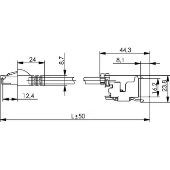 Telegärtner L00004A0128 Cat.6A S/FTP verkkokaapeli, 7,5 m, harmaa