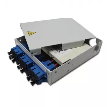Telegärtner STX DIN-kisko kuitujakaja, 6x SC duplex singlemode, 12-kuituinen jatkoskasetti, pigtailit, valmis jatkettavaksi H82050E0002