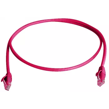 TELEGÄRTNER 100008051 CAT 6 U/UTP RJ45 verkkokaapeli, 0,5 m, punainen, paloa hidastava, taittosuojalla