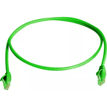 Telegärtner 100008318 RJ45 verkkokaapeli, CAT 6, 2,0 m, vihreä, LSZH, paloa hidastava, taittosuojalla