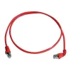 Telegärtner S/FTP Cat 6A -verkkokaapeli, PiMF, 1 m, punainen, yksi kulmaliitin, LSZH L00000A0196